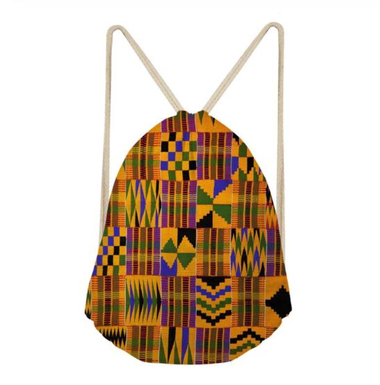 medium Kente Print Design Backpack